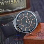 Perfect Replica Rado Quartz 41mm Watch Black Ceramic Rose Gold Markers